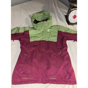 Salomon Clima Pro Jacket Womens Small Pink Green Hooded 13+ age recommended